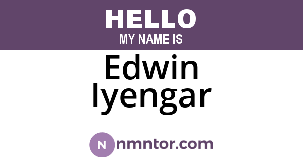 Edwin Iyengar