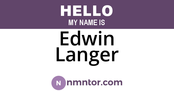 Edwin Langer