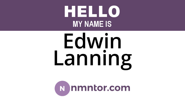 Edwin Lanning