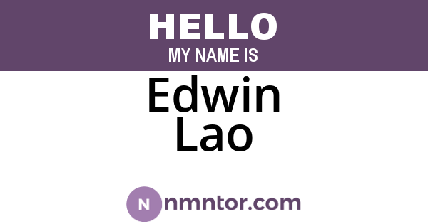 Edwin Lao