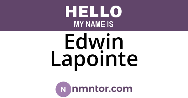 Edwin Lapointe