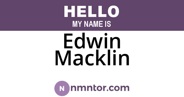 Edwin Macklin