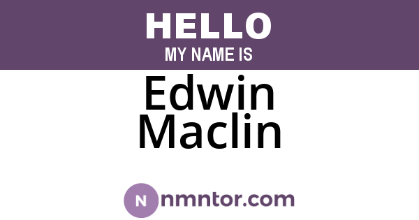 Edwin Maclin