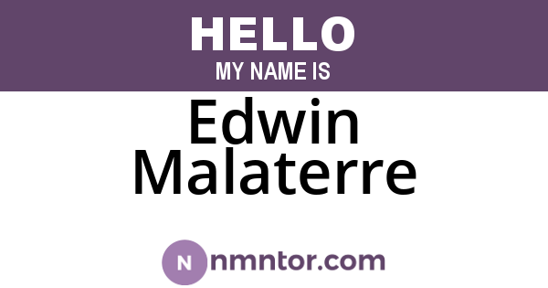 Edwin Malaterre