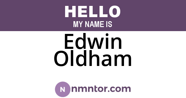Edwin Oldham