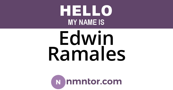Edwin Ramales