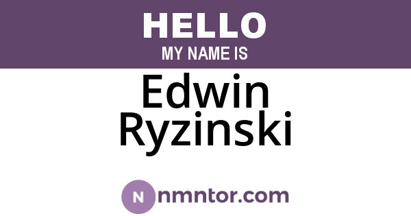 Edwin Ryzinski