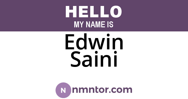 Edwin Saini