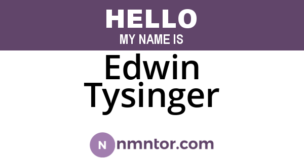 Edwin Tysinger