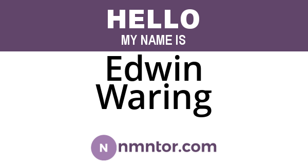Edwin Waring