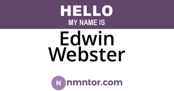 Edwin Webster