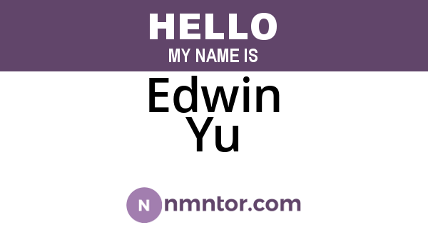 Edwin Yu