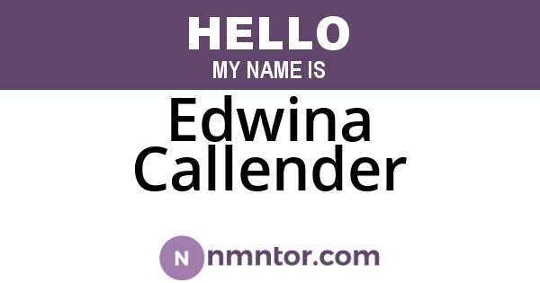 Edwina Callender