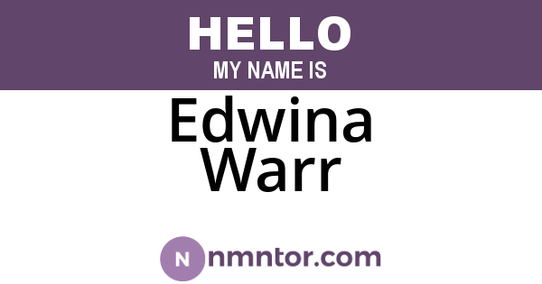 Edwina Warr