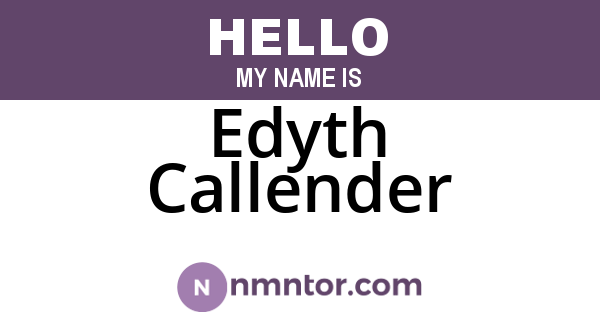Edyth Callender