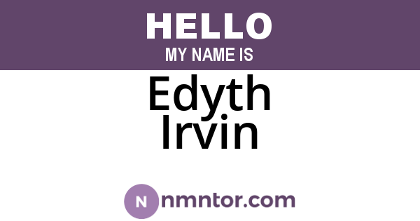Edyth Irvin