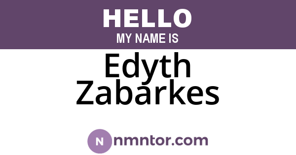 Edyth Zabarkes