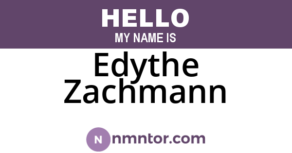 Edythe Zachmann