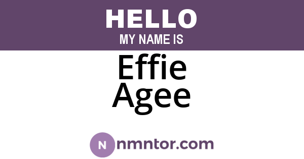 Effie Agee