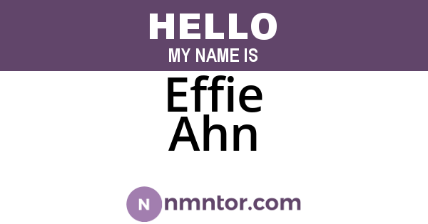 Effie Ahn