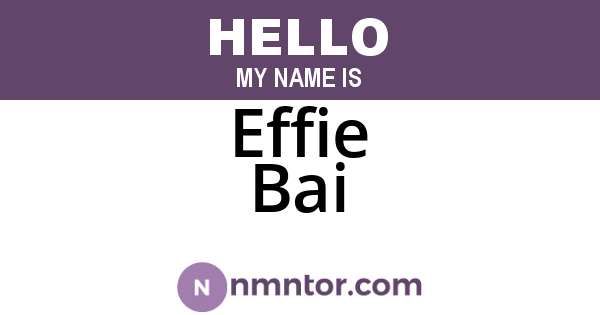 Effie Bai