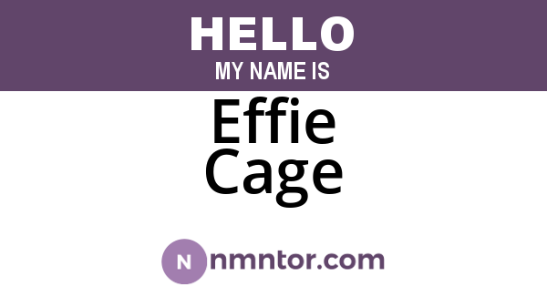 Effie Cage