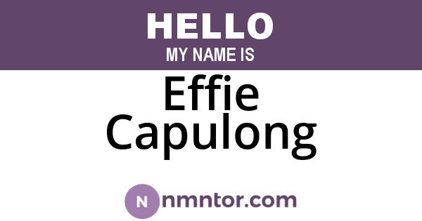 Effie Capulong
