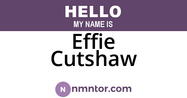 Effie Cutshaw