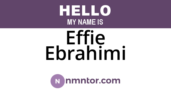 Effie Ebrahimi