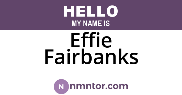 Effie Fairbanks