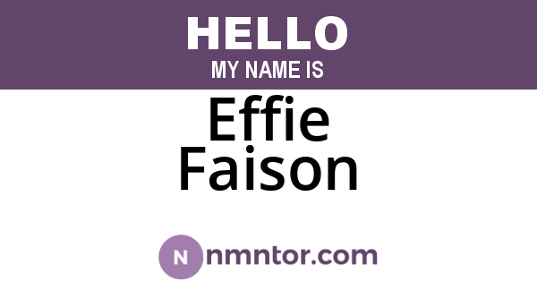 Effie Faison