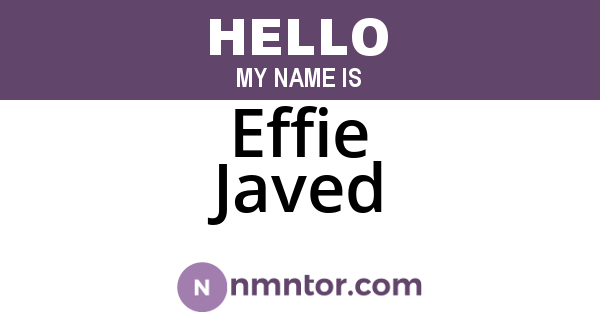 Effie Javed
