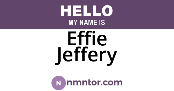 Effie Jeffery