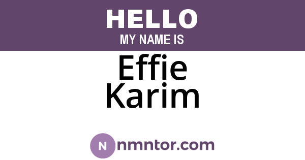 Effie Karim