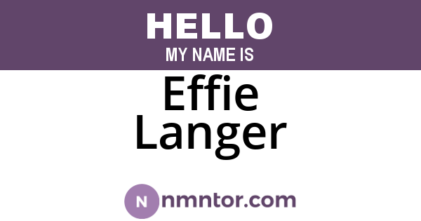 Effie Langer