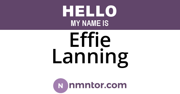 Effie Lanning