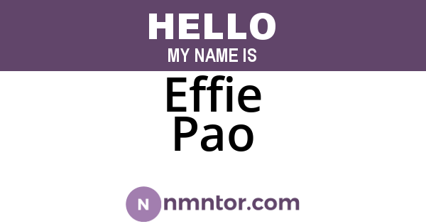 Effie Pao
