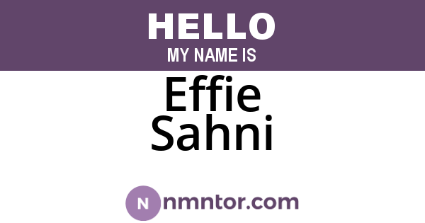 Effie Sahni