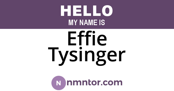 Effie Tysinger