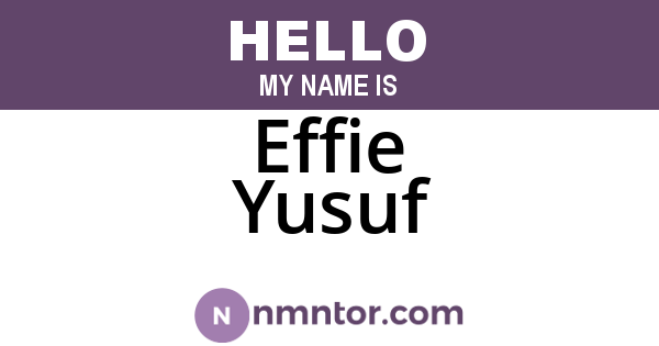 Effie Yusuf