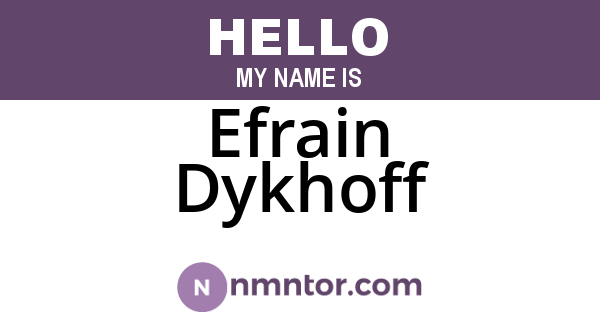 Efrain Dykhoff