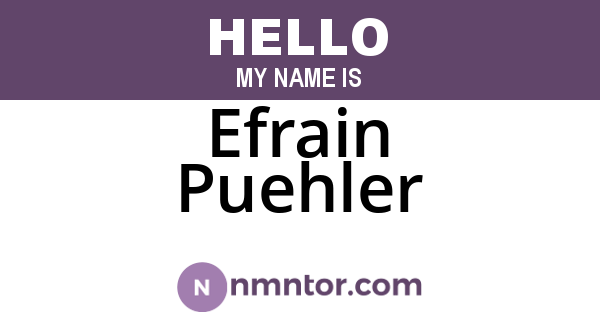 Efrain Puehler