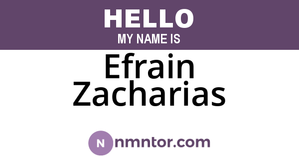 Efrain Zacharias
