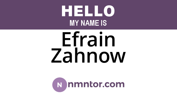 Efrain Zahnow