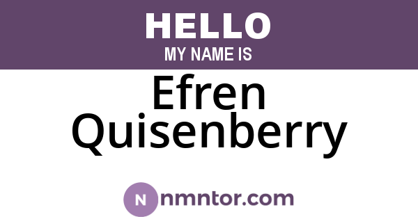 Efren Quisenberry