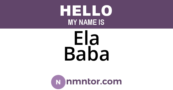 Ela Baba