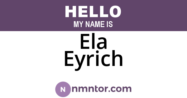 Ela Eyrich