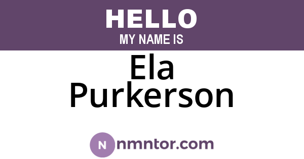 Ela Purkerson