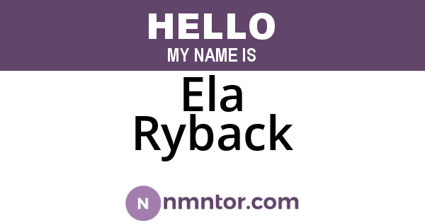 Ela Ryback