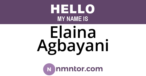 Elaina Agbayani